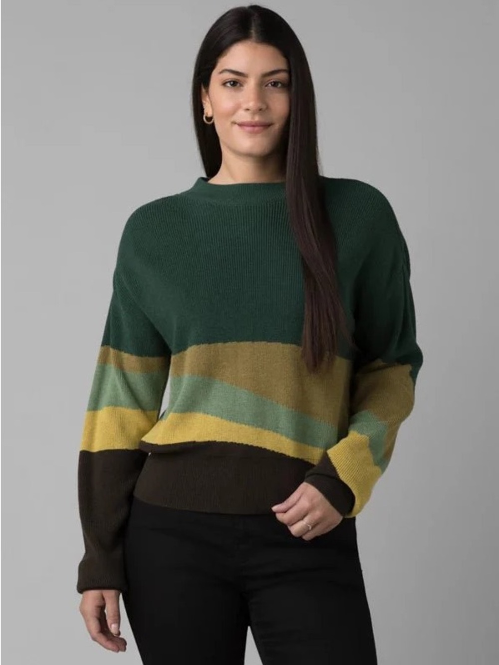 Prana Desert Road Sweater Organic Cotton Green L Drop Shoulders gorpcore outdoor